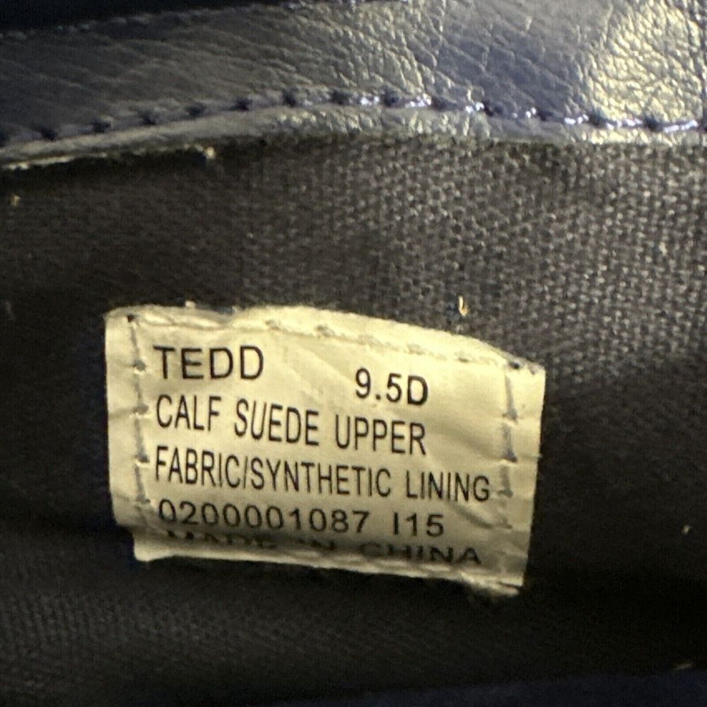 RARE Polo Ralph Lauren TEDD SZ 9.5 Blue Calf Suede Leather High Top Shoes - Picture 4 of 10